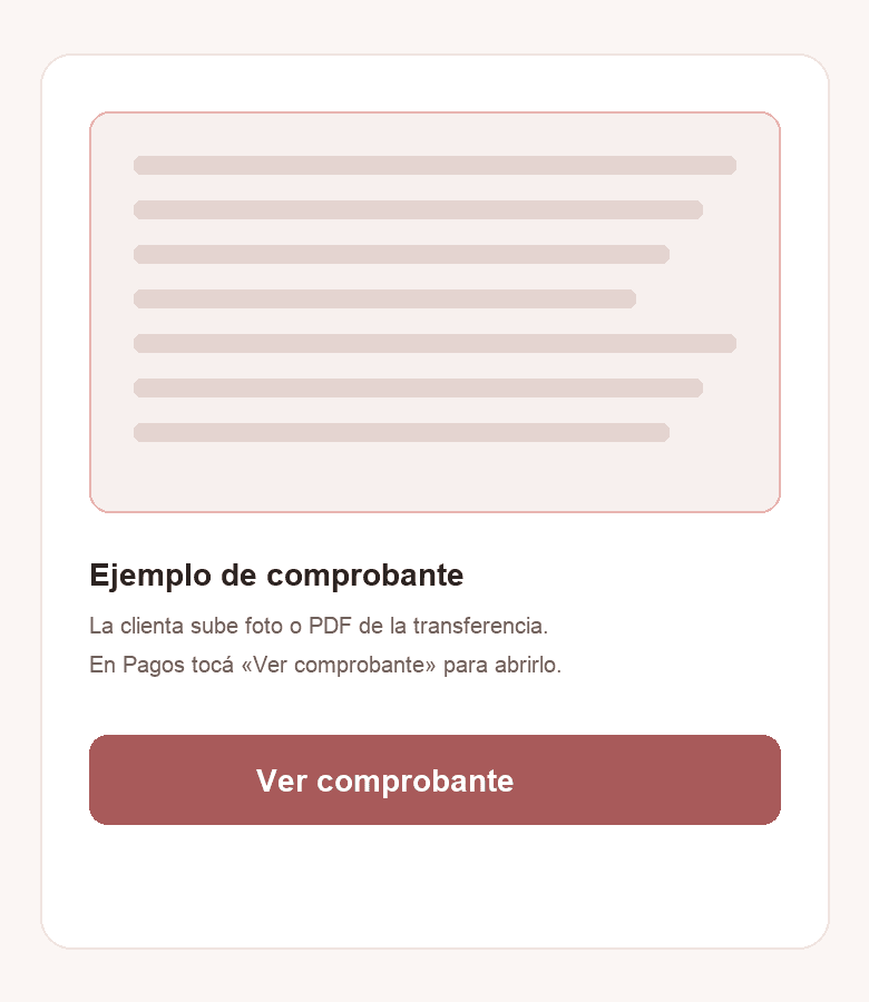 Ejemplo: cómo se ve el paso Ver comprobante (ilustración)